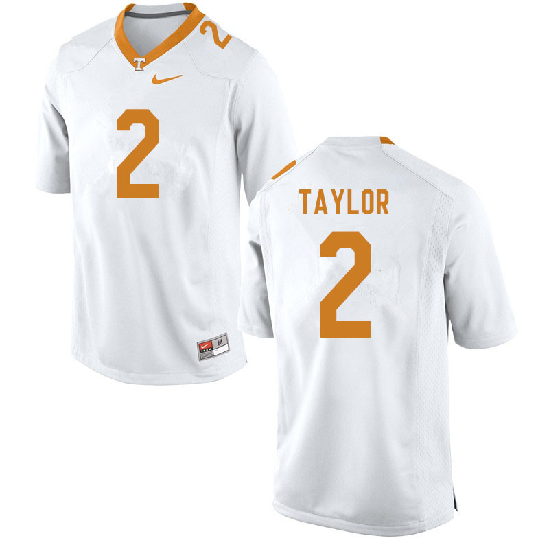 Men #2 Alontae Taylor Tennessee Volunteers College Football Jerseys Sale-White
